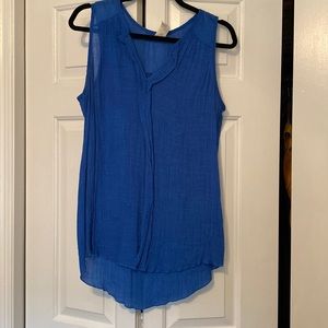 Royal blue ribbed tank blouse